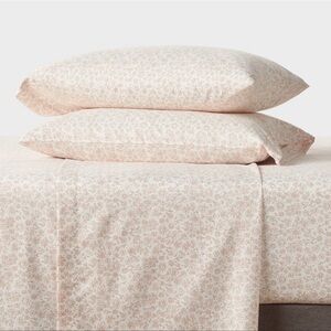 Queen Microfiber Sheet Set Orange Dusk Ditsy Floral